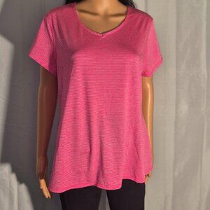 Athletic works top Pink/White stripes in size XL